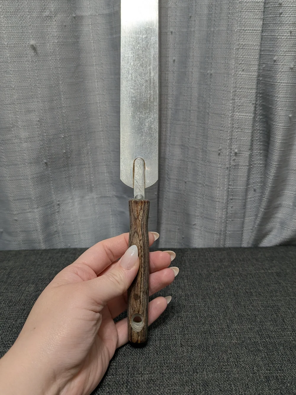 Vintage EKCO Stainless Steel Icing Spatula Wood Handle Made in USA 11.75 Inch